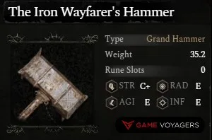 The Iron Wayfarer's Hammer - Lords of the Fallen Best Strength Weapons