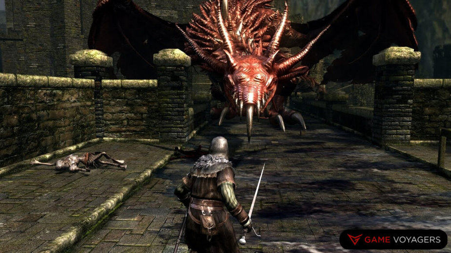 Bridge Wyvern, the Hellkite Drake Dark Souls Remastered Dragon