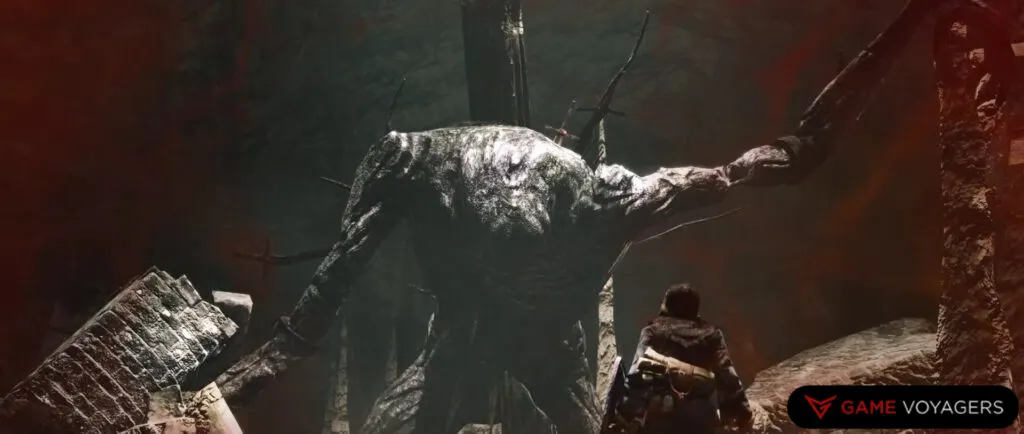 Fighting the Last Giant in Dark Souls 2