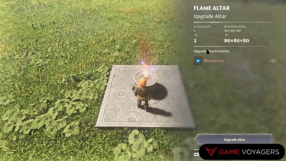 Upgrading Flame Altar 