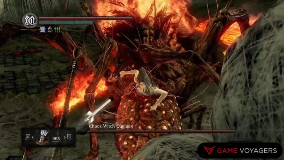 Attacking with arrows Chaos Witch Quelaag 