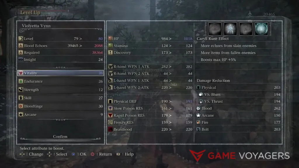 Bloodborne Attribute Level Soft Cap