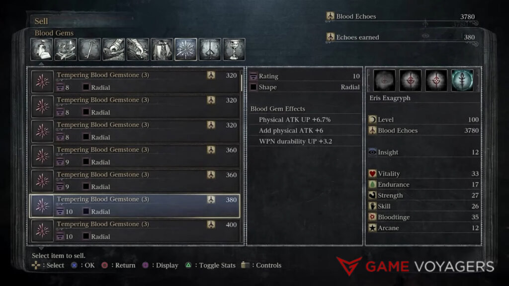 Bloodborne Blood Gems