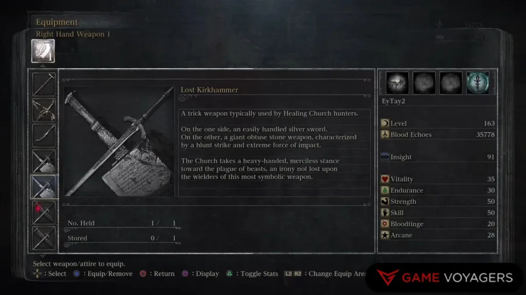 Bloodborne Alternate Weapons Variants