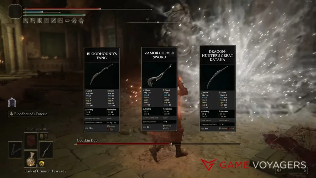 Bloodhound's Fang, Zamor Curved Sword, and Dragon-Hunter's Great Katana best builds in Elden Ring