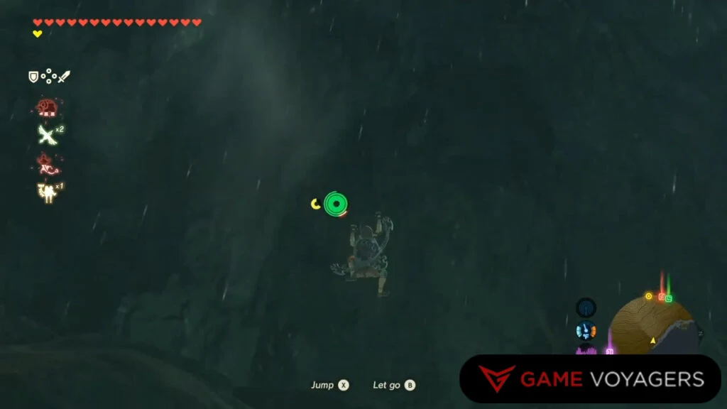 Link climbing wet walls in Zelda: Tears of the Kingdom