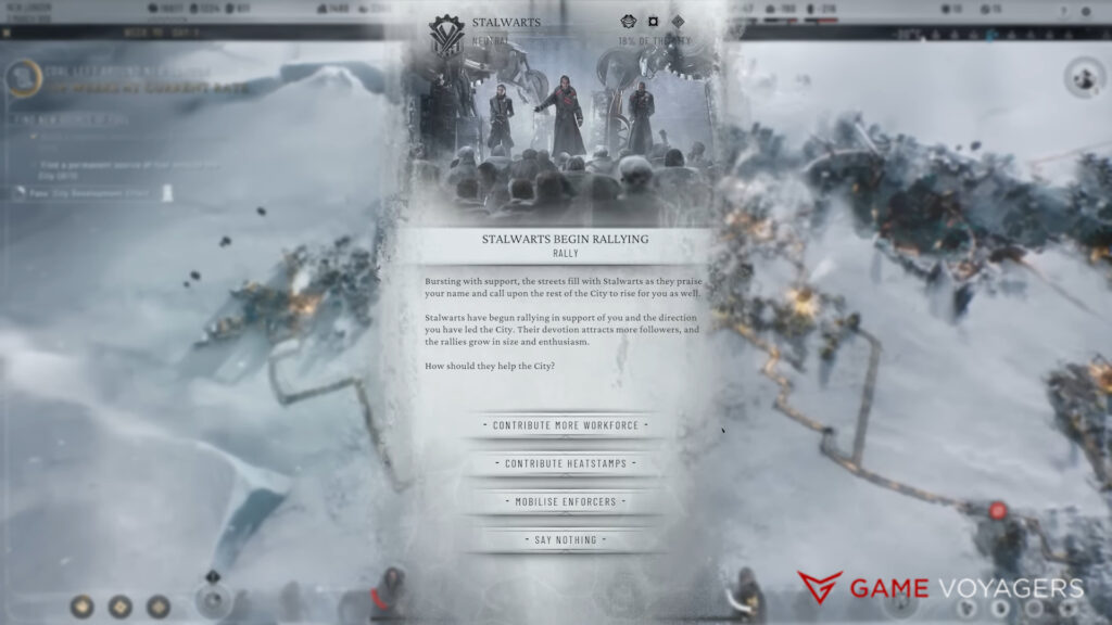 Frostpunk 2 Rally Benefits