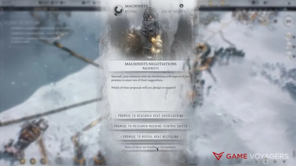 Demands of Factions Frostpunk 2