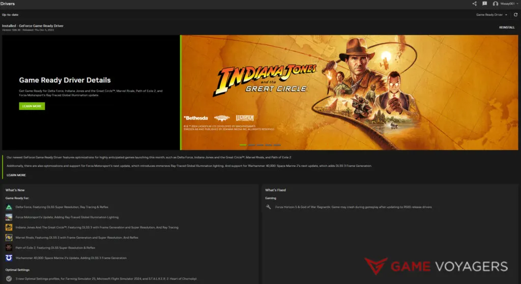 Indiana Jones and The Great Circle Update Graphics Driver